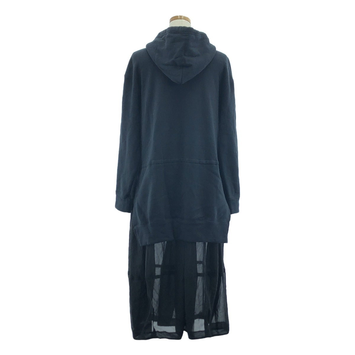 BLACK COMME des GARCONS / ブラックコムデギャルソン | 2022SS | ドッキング パーカー シースルーワンピ－ス | S | ブラック | レディース