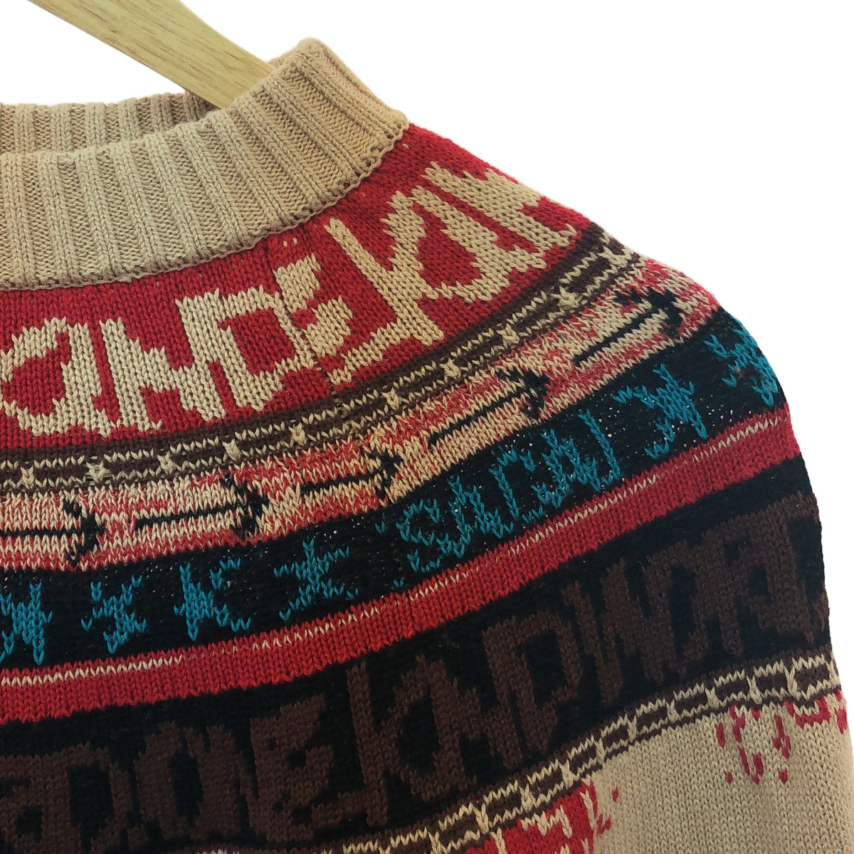 【미품】 sacai / 사카이 | 2023SS | ×Eric Haze Jacquard Knit 자가드 풀오버 니트 | 2 | 멀티 컬러 | 여성