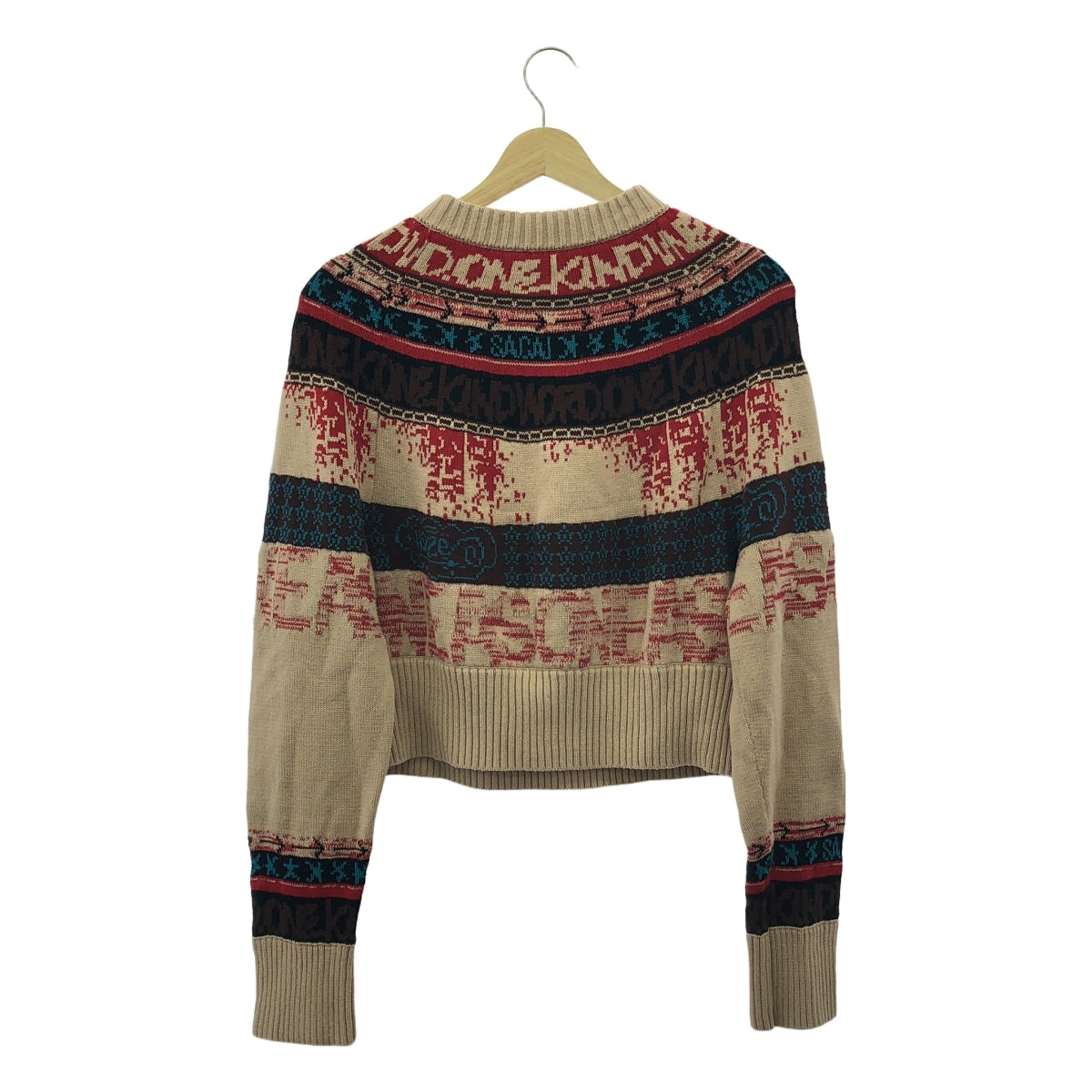 【미품】 sacai / 사카이 | 2023SS | ×Eric Haze Jacquard Knit 자가드 풀오버 니트 | 2 | 멀티 컬러 | 여성