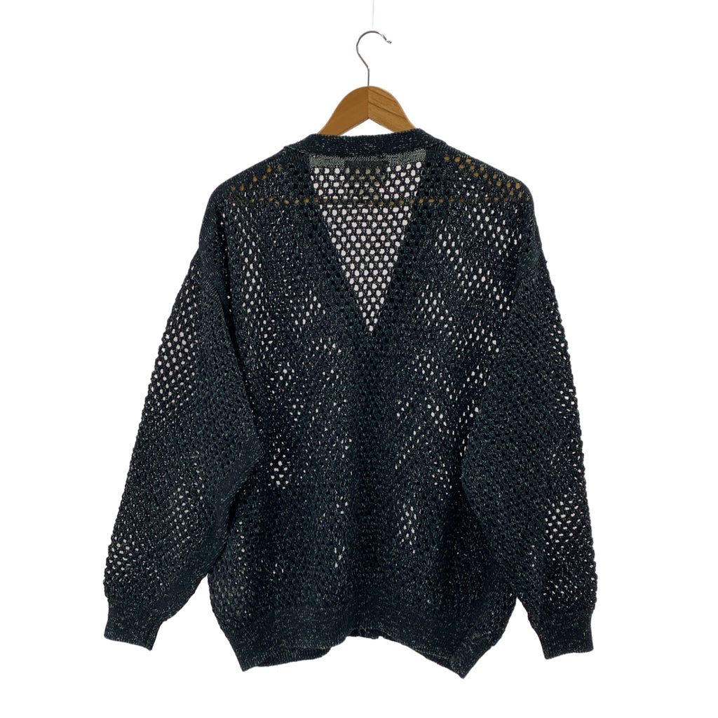 YOKE / ヨーク | 2022SS | MESHED KNIT CARDIGAN コットン メッシュ ニットカーディガン | 3 | オーシャンネイビー | メンズ
