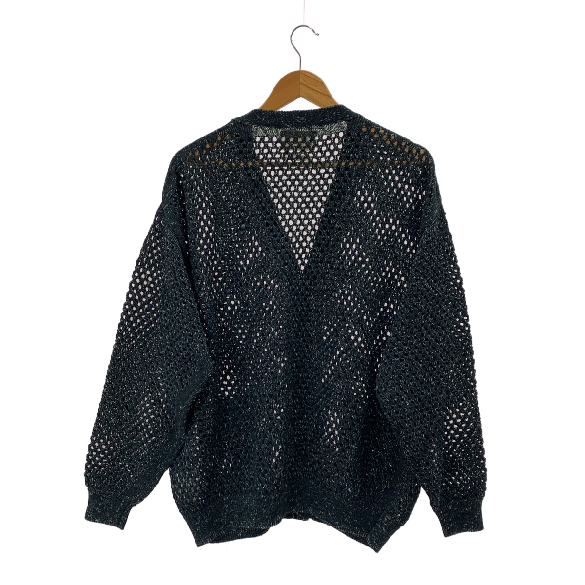 YOKE / ヨーク | 2022SS | MESHED KNIT CARDIGAN コットン メッシュ ニットカーディガン | 3 | オーシャンネイビー | メンズ