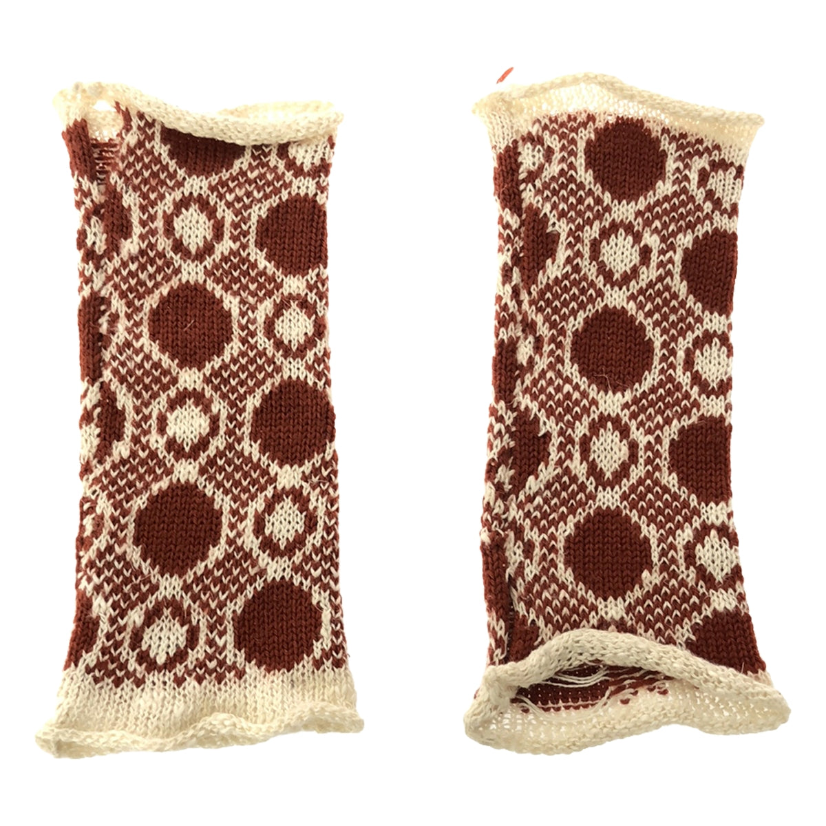 【新品】  OLUBIYI THOMAS / オルヴィトーマス | 2022AW | wool wrist warmers gloves ウール ジャガード フィンガーレスグローブ アームウォーマー | F | ラスト