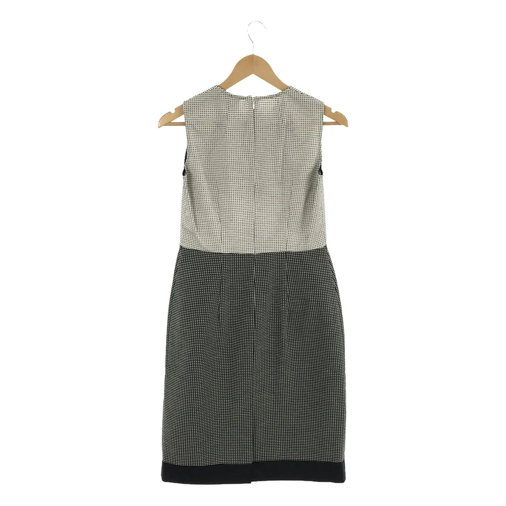 PAULE KA / 폴카 | 총 무늬 자수 바이 컬러 민소매 원피스 | 38 | 화이트 / 블랙 | 여성