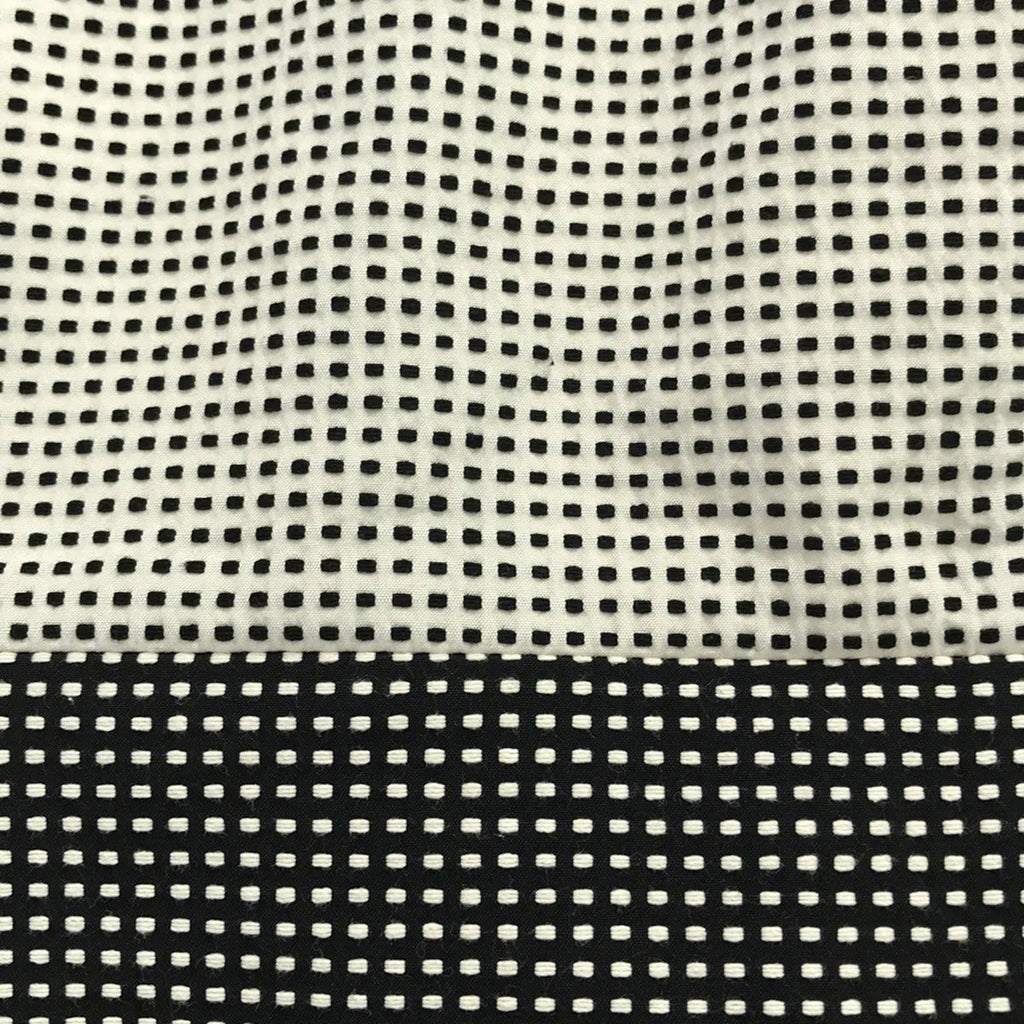 PAULE KA / 폴카 | 총 무늬 자수 바이 컬러 민소매 원피스 | 38 | 화이트 / 블랙 | 여성