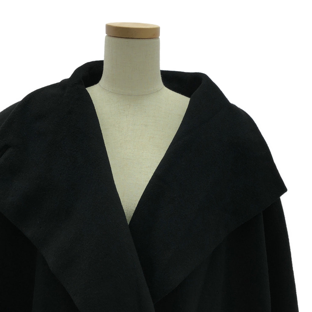 ISSEY MIYAKE / イッセイミヤケ | 90s ヴィンテージ ウール ビッグボタン ドレープネック コート | M | ブラック | レディース