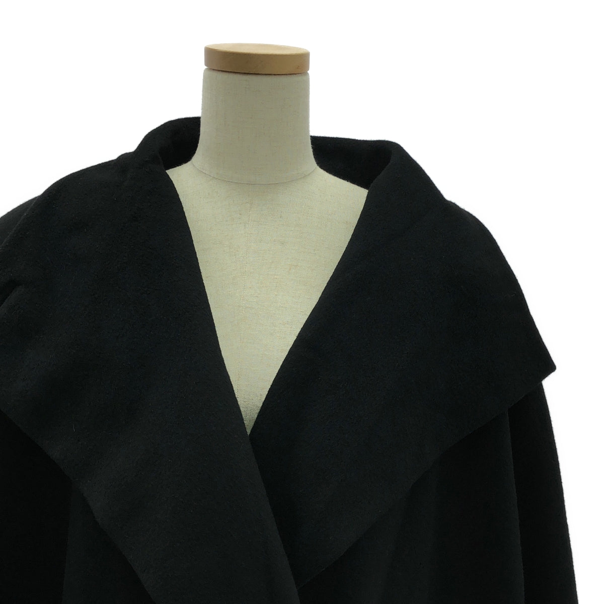 ISSEY MIYAKE / イッセイミヤケ | 90s ヴィンテージ ウール ビッグボタン ドレープネック コート | M | ブラック | レディース