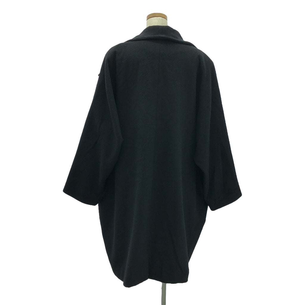 ISSEY MIYAKE / イッセイミヤケ | 90s ヴィンテージ ウール ビッグボタン ドレープネック コート | M | ブラック | レディース