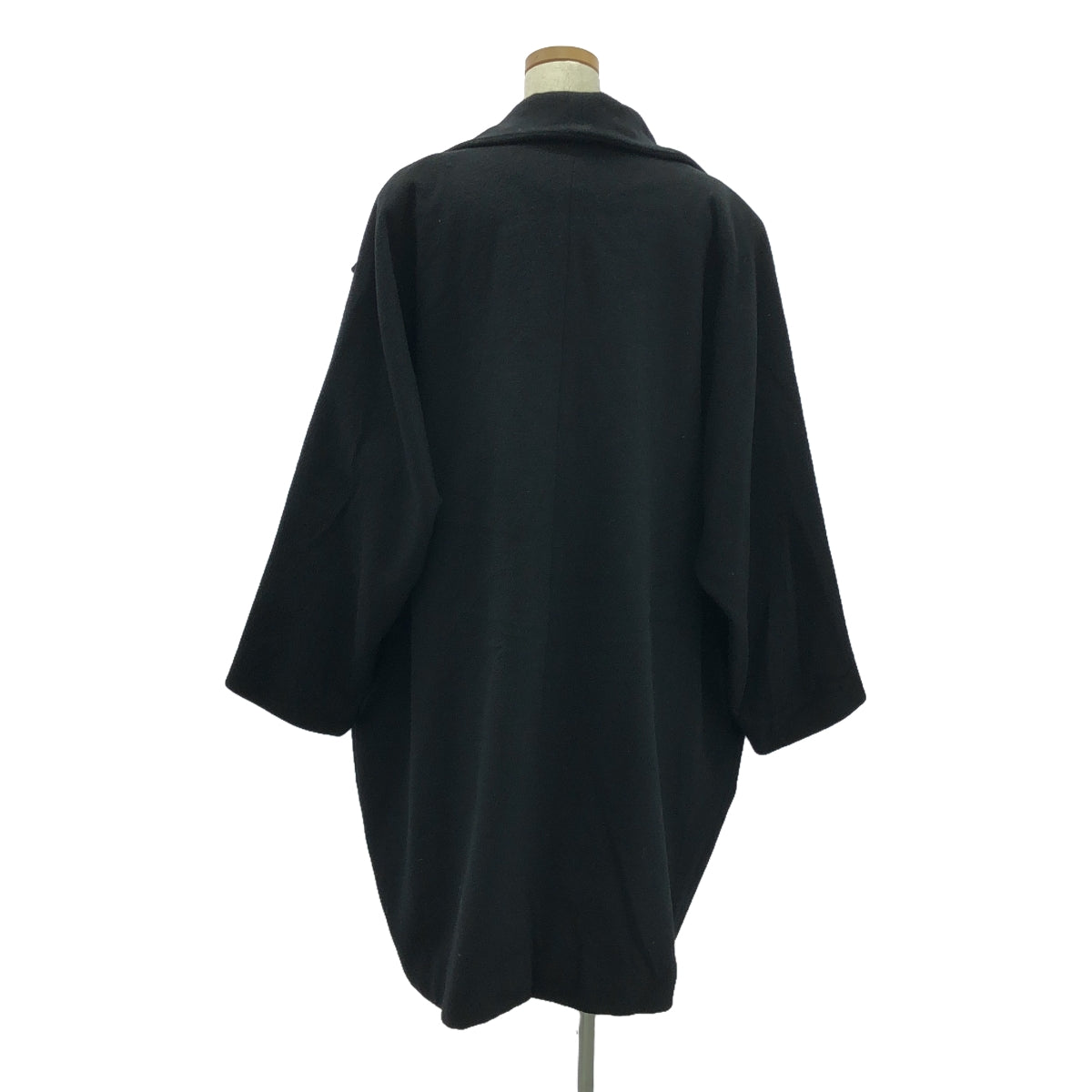 ISSEY MIYAKE / イッセイミヤケ | 90s ヴィンテージ ウール ビッグボタン ドレープネック コート | M | ブラック | レディース