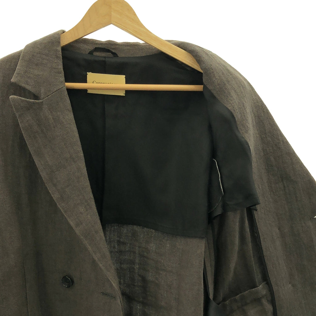 Curensology | 亞麻雙排扣修身西裝外套 | F碼 | 女款