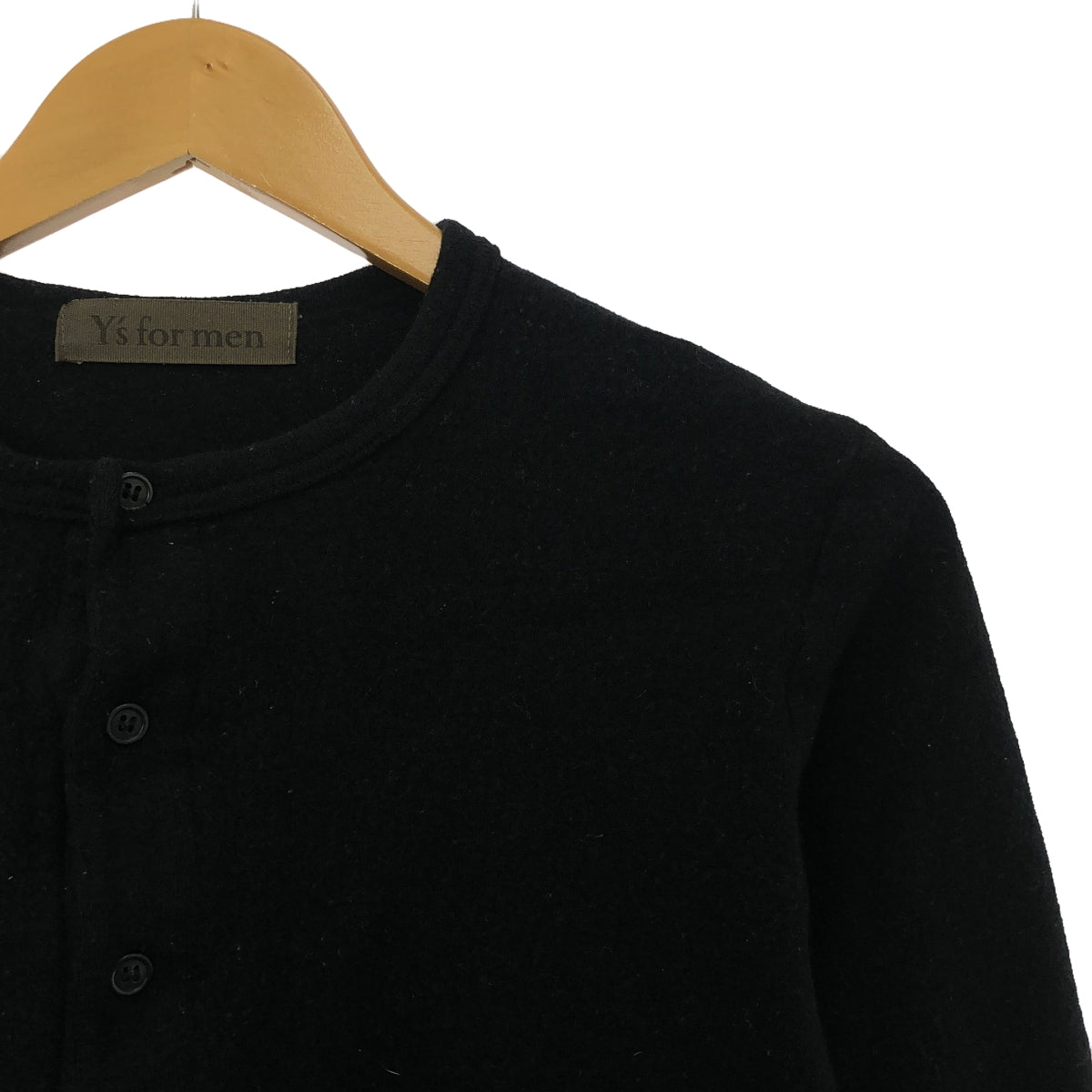 Y's for men / Y's for men Yohji Yamamoto | Wool Henley neck knit long sleeve cut and sew | 3 | Men's