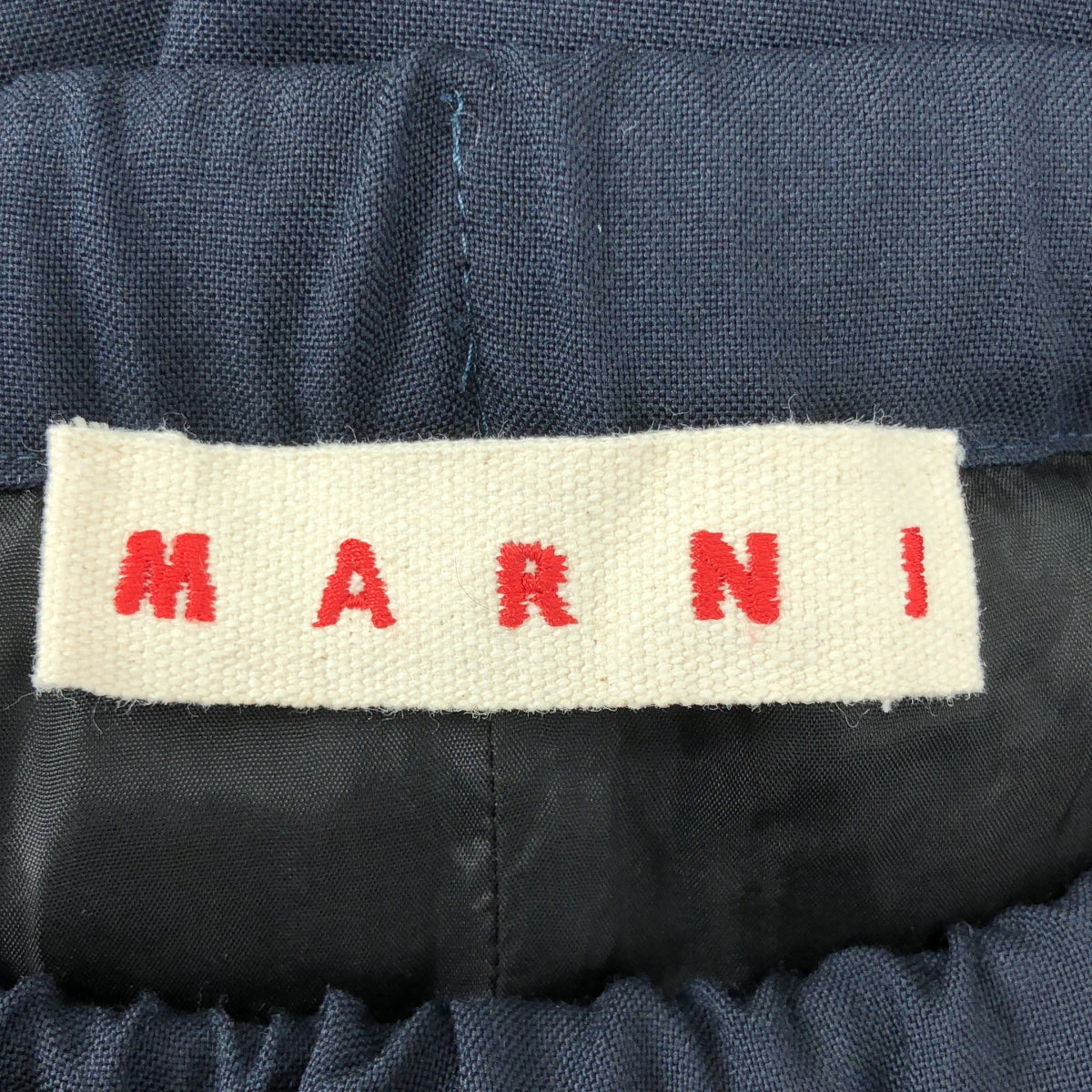 【美品】  MARNI / マルニ | 2023SS | ウール ラップデザイン ワイドパンツ | 38 | ネイビー | レディース