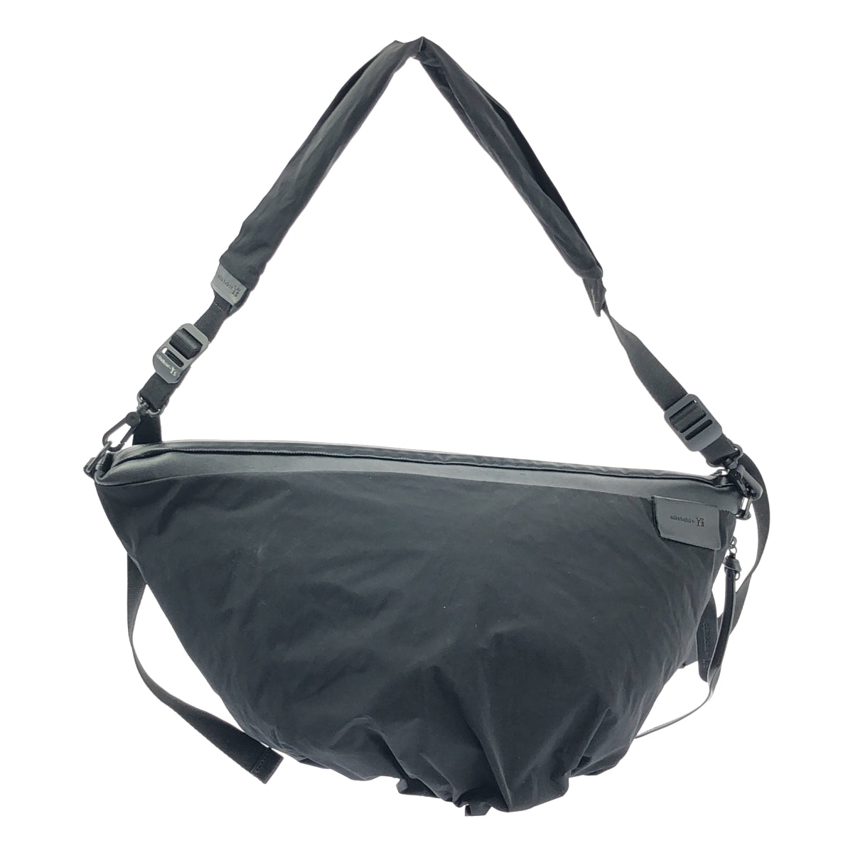 Y's / Y's Yohji Yamamoto | x cote &amp; ciel / Cote &amp; Ciel 皮革拼接防水拉鍊單肩包 / 男女通用 | 黑色 | 男款