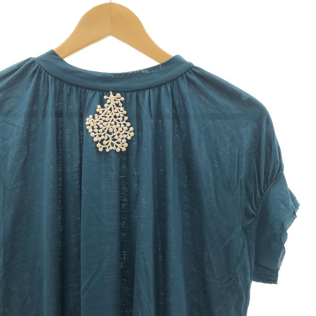 mina perhonen / ミナペルホネン | calmati キュプラ ギャザー ボリューム カットソー | 38 | レディース