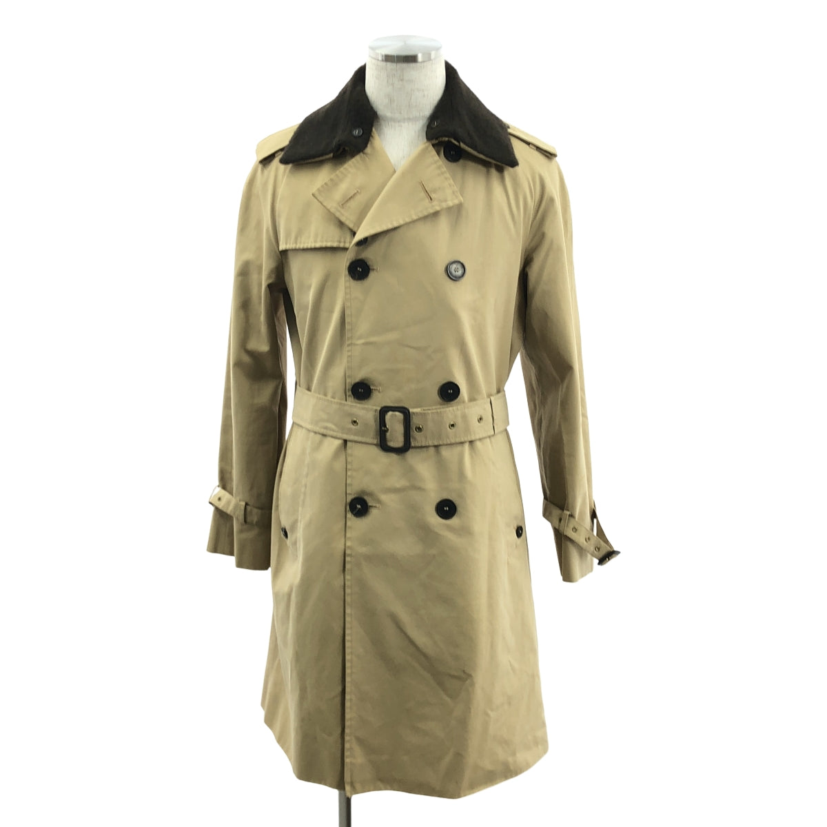 MACKINTOSH / 매킨토시 | 착탈 가능 샤기 컬러 벨티드 트렌치 코트 / 로고 총 안감 | 40 | 베이지 | 남성