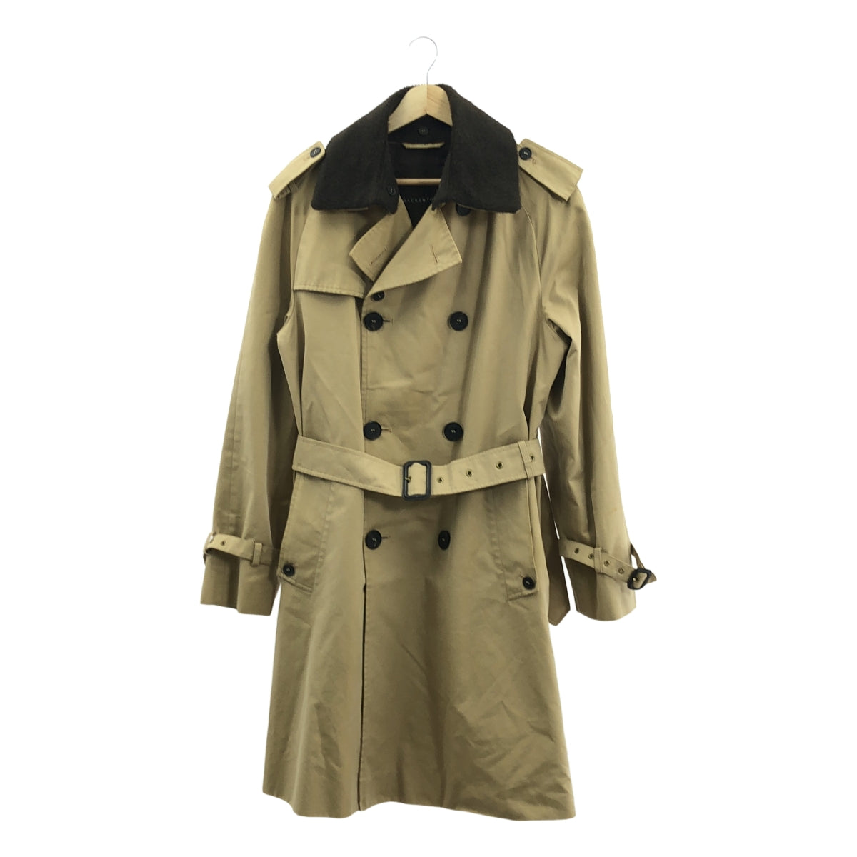 MACKINTOSH / マッキントッシュ | 着脱可シャギーカラー ベルテッド トレンチコート / ロゴ総裏地 | 40 | ベージュ | メンズ