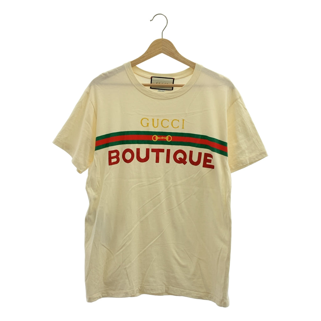 GUCCI / グッチ | BOUTIQUE ウェブライン ロゴプリント Tシャツ | XS | メンズ