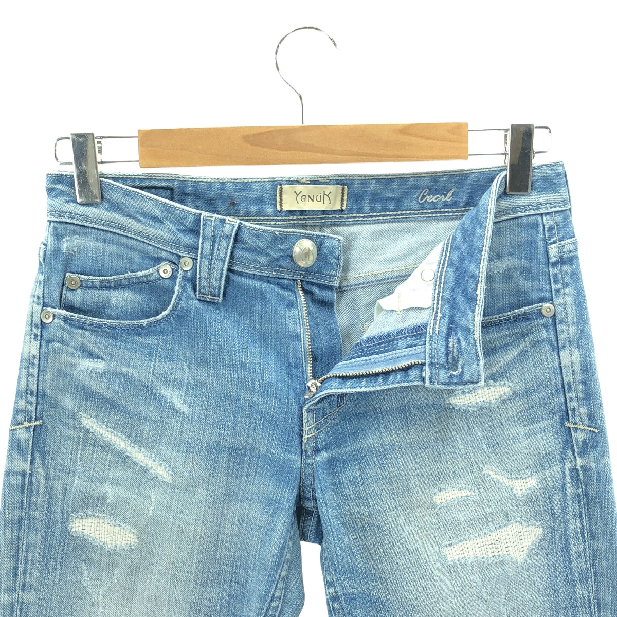 亞努克 / 亞努克 | CECIL 破洞直筒牛仔褲 | 22 |靛藍 |女性的