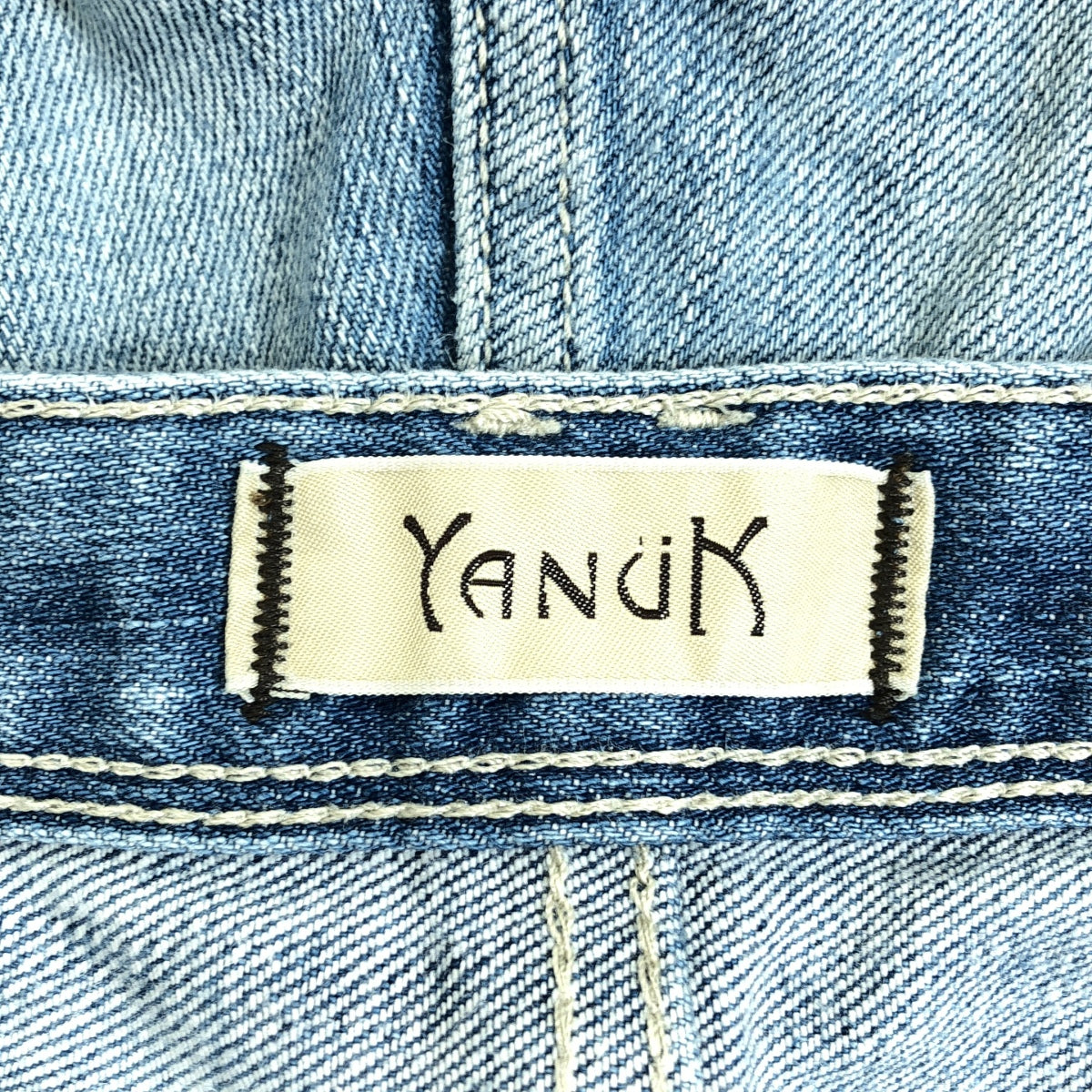 YANUK / ヤヌーク | CECIL クラッシュ加工 ストレート デニムパンツ | 22 | インディゴ | レディース
