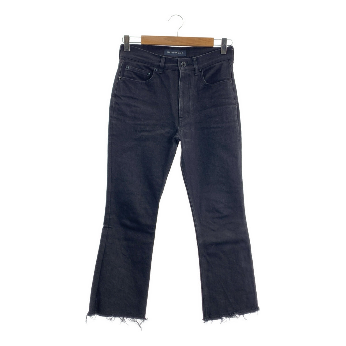 MADISON BLUE / マディソンブルー | HEM CUT SLIM FLARE DENIM フレア デニムパンツ | 01(S) | ブラック | レディース