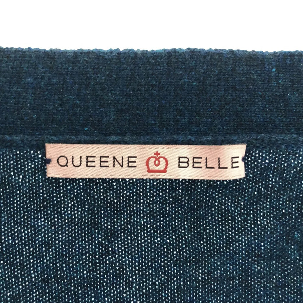 QUEENE and BELLE / クイーンアンドベル | DeuxiemeClasse取扱 シェルボタン スター柄  Vネックロングカーディガン | ブルー | レディース