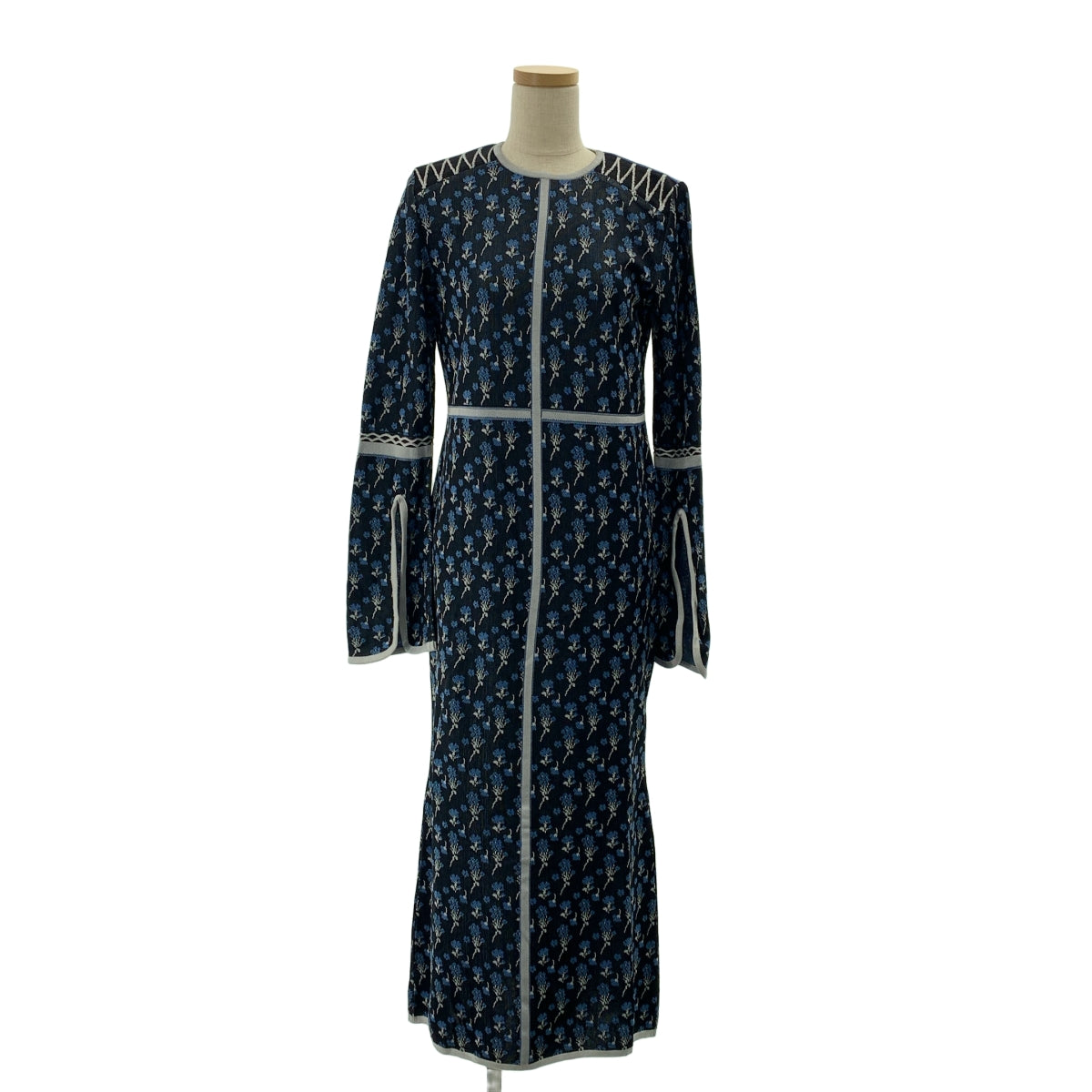 Mame Kurogouchi / マメクロゴウチ | 2023SS | Pedicel Jacquard Knit Dress ジャガード ニット ドレス | 2 | レディース