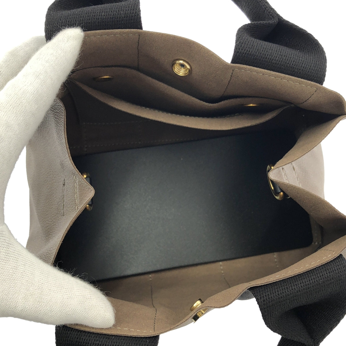 【美品】  VIOLAd'ORO / ヴィオラドーロ | PVC 2way ハンド ショルダーバッグ | グレージュ | レディース