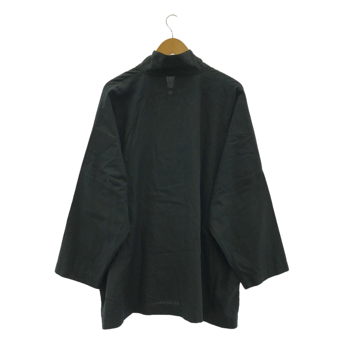 [狀況良好] Eskandar |棉質開衩前襟高領外套襯衫 |尺寸 2 |黑色 |男士