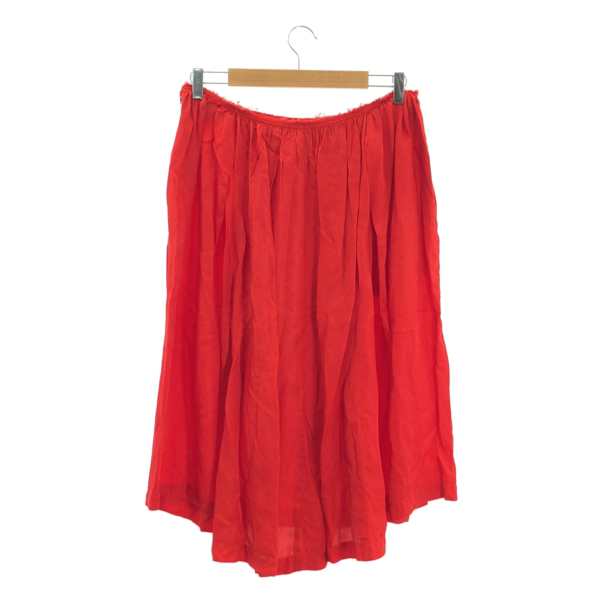 COMME des GARCONS GIRL / コムデギャルソンガール | 2015SS | 裁断加工 カットオフ ギャザー ロングスカート | M | レッド | レディース