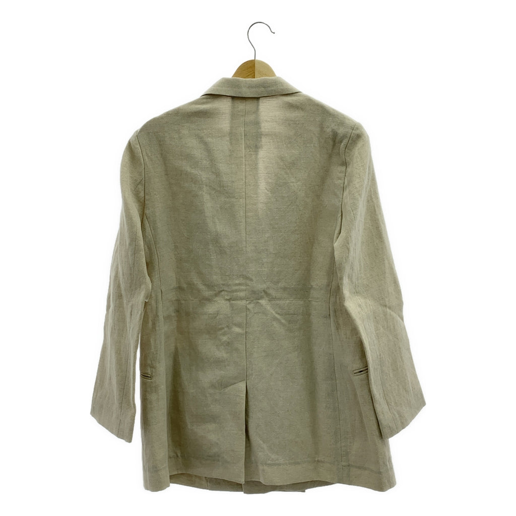 【美品】  Chaos / カオス | リネン混 ウール ダブル テーラード ジャケット | 38 | ベージュ | レディース