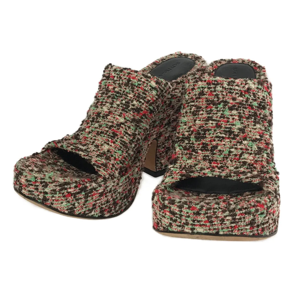 【美品】  BOTTEGA VENETA / ボッテガヴェネタ | ブークレウェッジミュール サンダル | 37 | マルチカラー | レディース