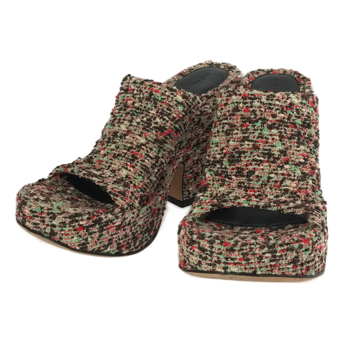 【美品】  BOTTEGA VENETA / ボッテガヴェネタ | ブークレウェッジミュール サンダル | 37 | マルチカラー | レディース
