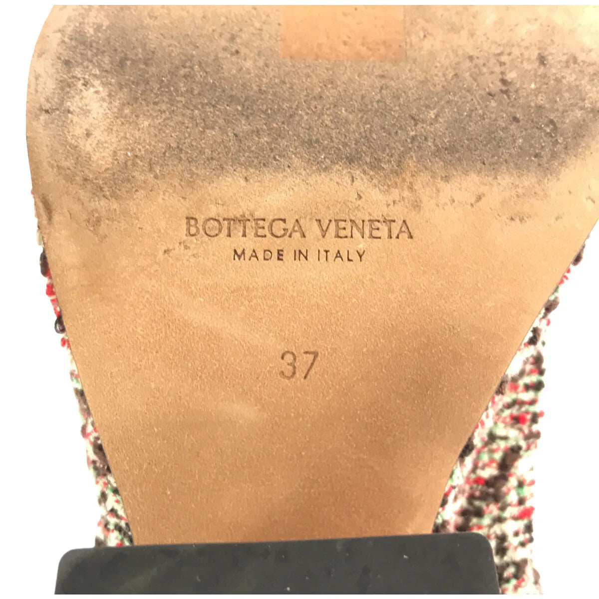 【美品】  BOTTEGA VENETA / ボッテガヴェネタ | ブークレウェッジミュール サンダル | 37 | マルチカラー | レディース