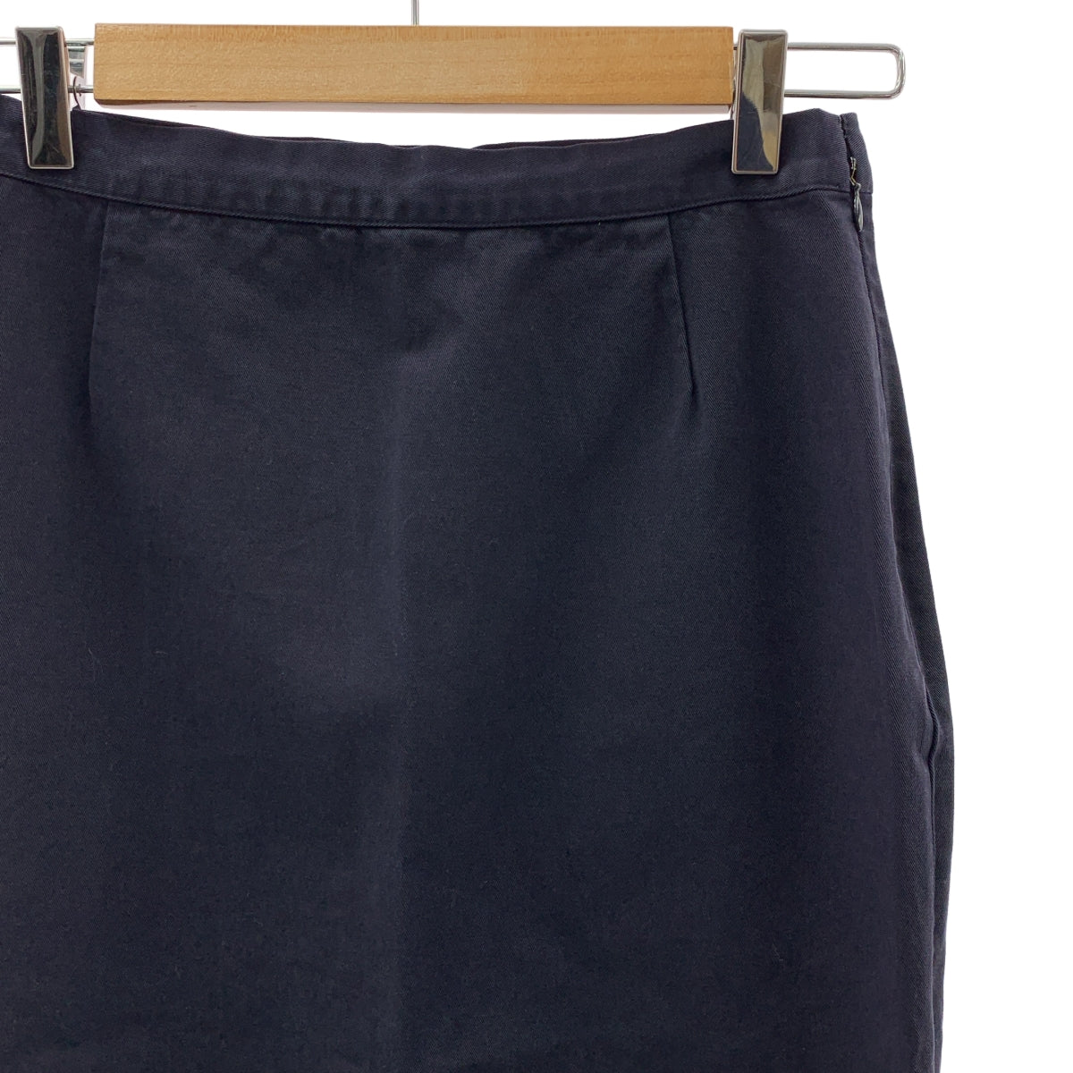 PRADA / プラダ | コットン サイドスリット ロングスカート | 38 | ネイビー | レディース
