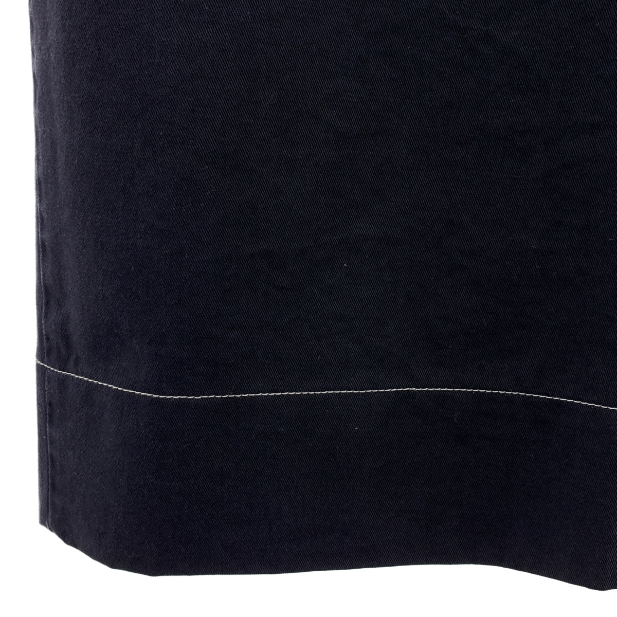 PRADA / プラダ | コットン サイドスリット ロングスカート | 38 | ネイビー | レディース