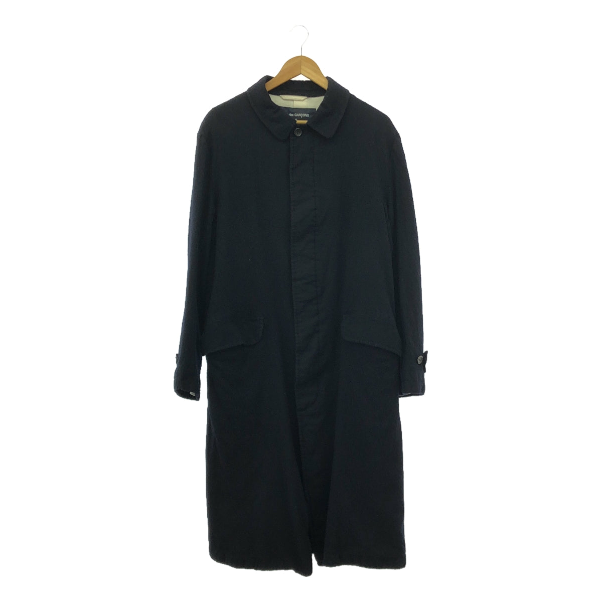 COMME des GARCONS HOMME | 2019秋冬 |羊毛縮水華蓋大衣 | M |海軍 |男士