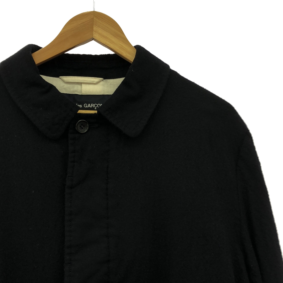 COMME des GARCONS HOMME | 2019秋冬 |羊毛縮水華蓋大衣 | M |海軍 |男士