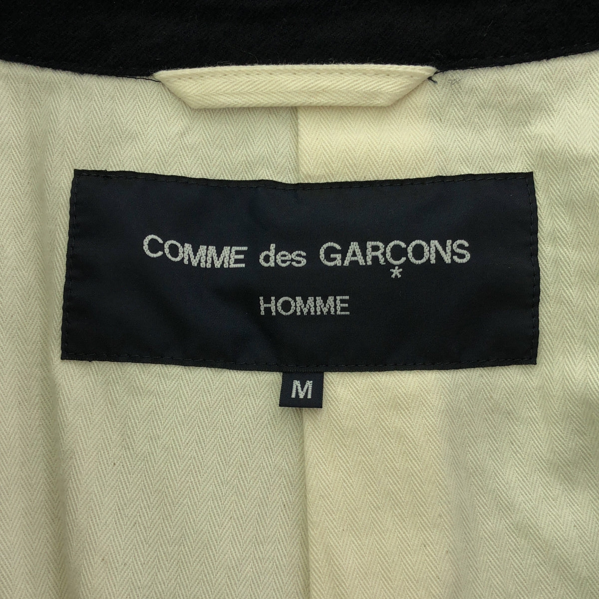 COMME des GARCONS HOMME / 컴데 갤슨 옴므 | 2019AW | 울 융합 스테인드 컬러 코트 | M | 네이비 | 남성