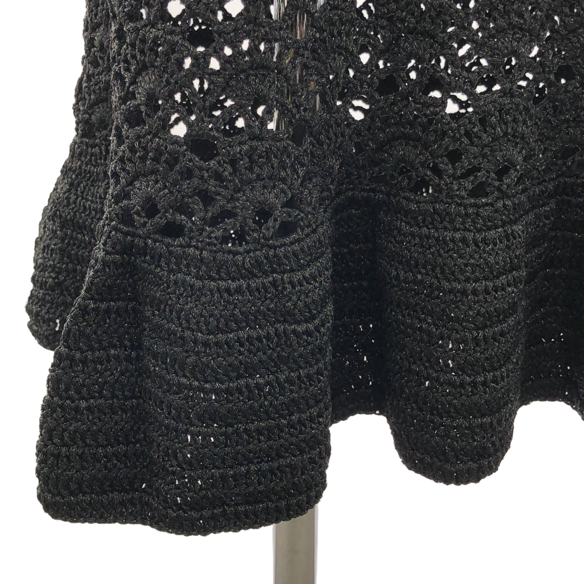 【新品】  Ganni / ガニー | 2023SS | ラメミックス クロシェ ハイネック ノースリーブ ニットワンピース | XS | ブラック | レディース