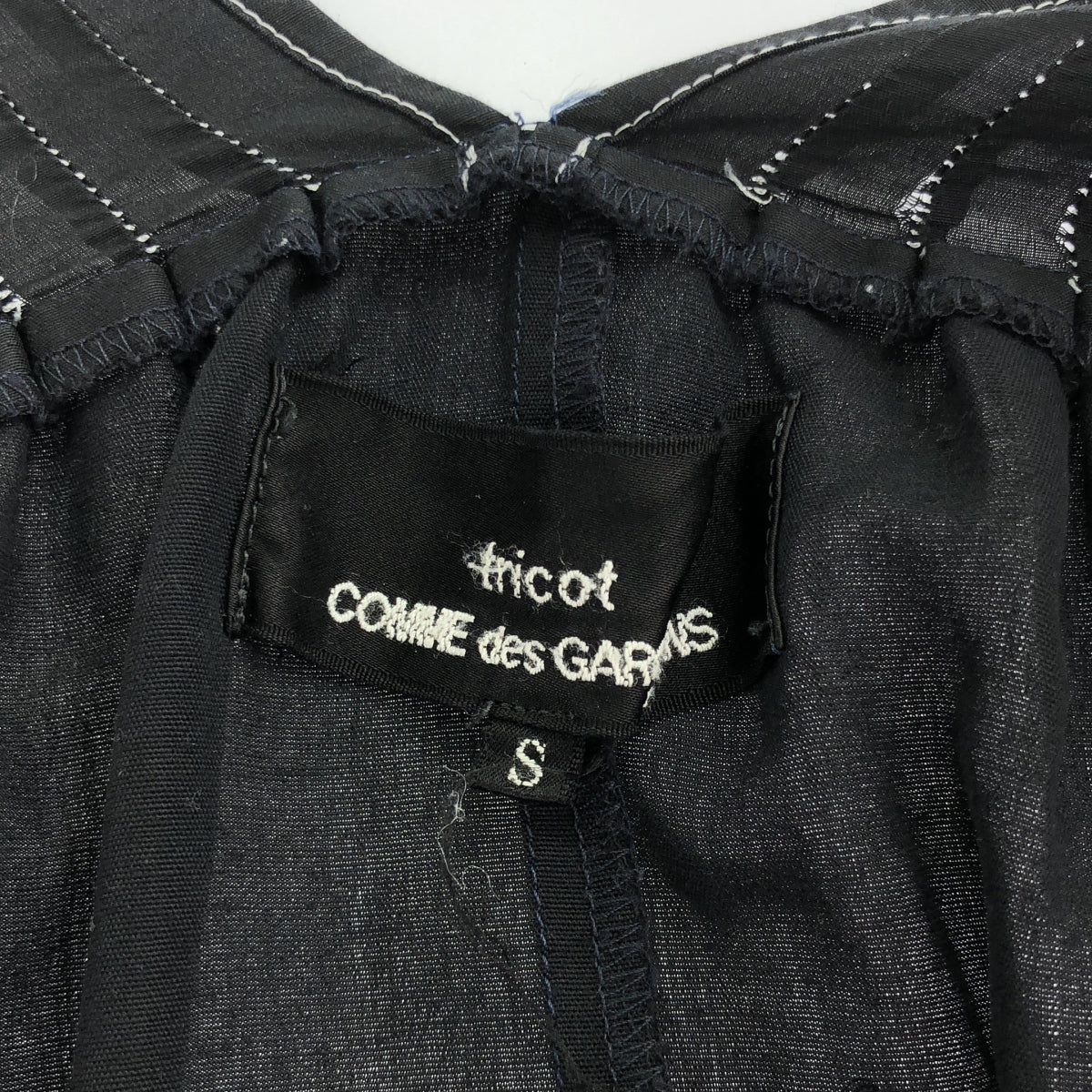 tricot COMME des GARCONS / 트리코콤 데 갤슨 | 염색 가공 퍼프 슬리브 V 넥 풀오버 원피스 | S | 여성