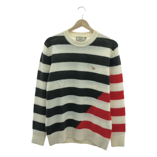 MAISON KITSUNE | Wool Border Fox Patch Pullover Knit | M | Men's