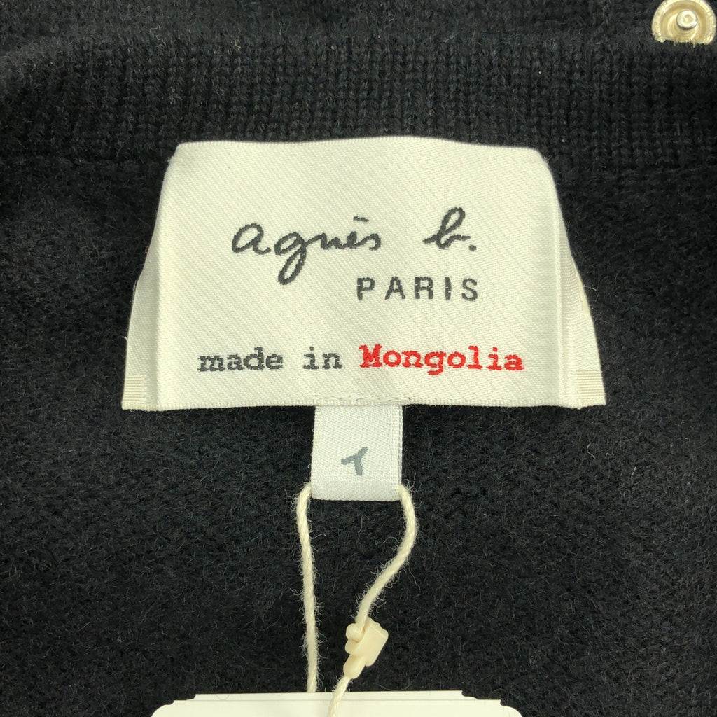 Agnes b. / アニエスベー | カシミヤ スナップボタン クルーネック カーディガン | 1 | レディース