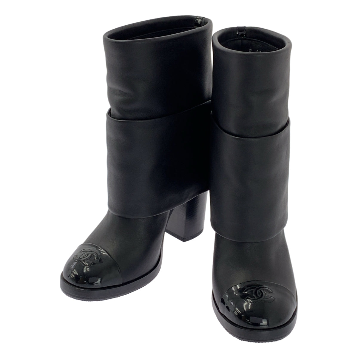 CHANEL / シャネル | ココマーク レイヤード ヒール ブーツ | 38C |