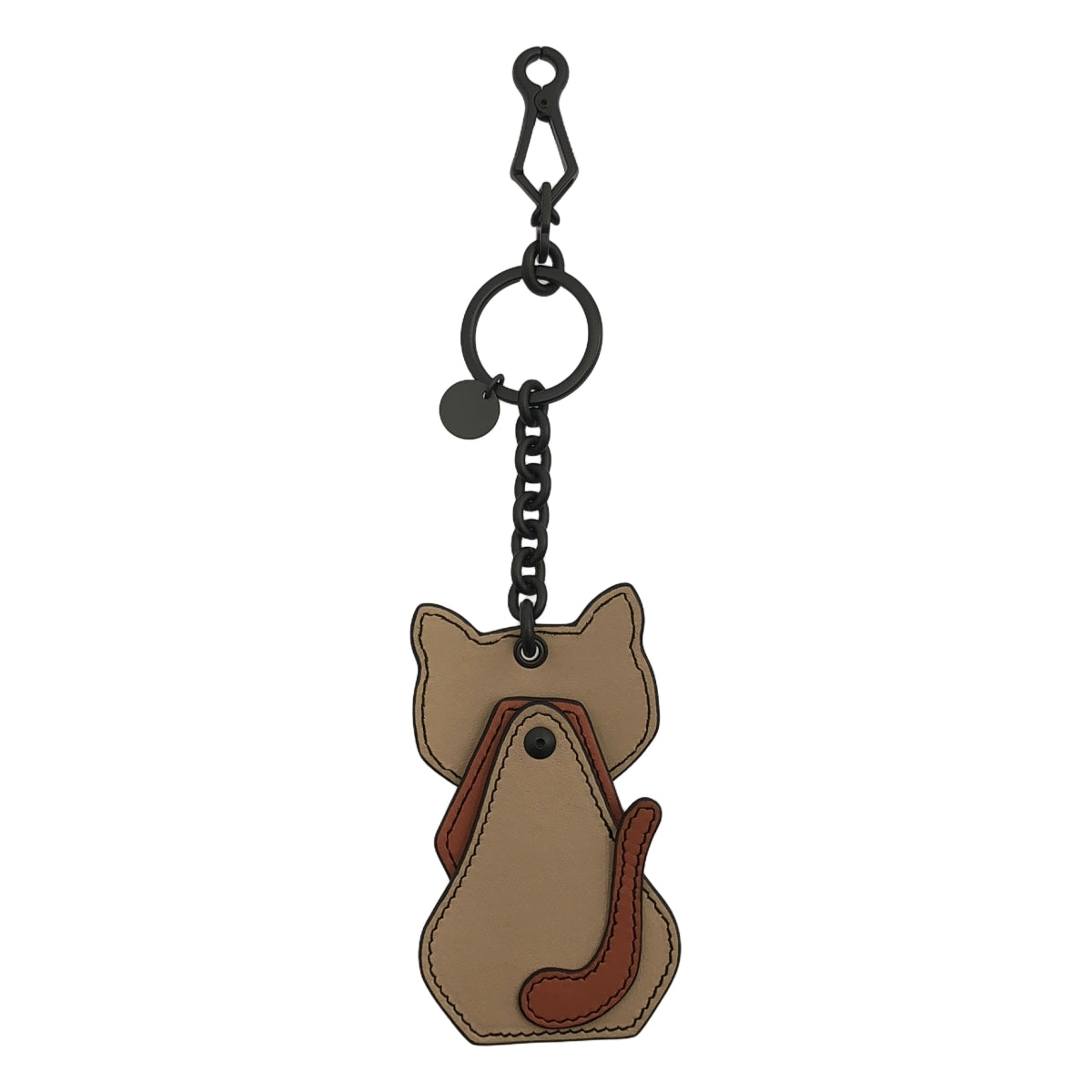 【新品】  BOTTEGA VENETA / ボッテガヴェネタ | キャットモチーフ イントレチャート キーホルダー | ベージュ系