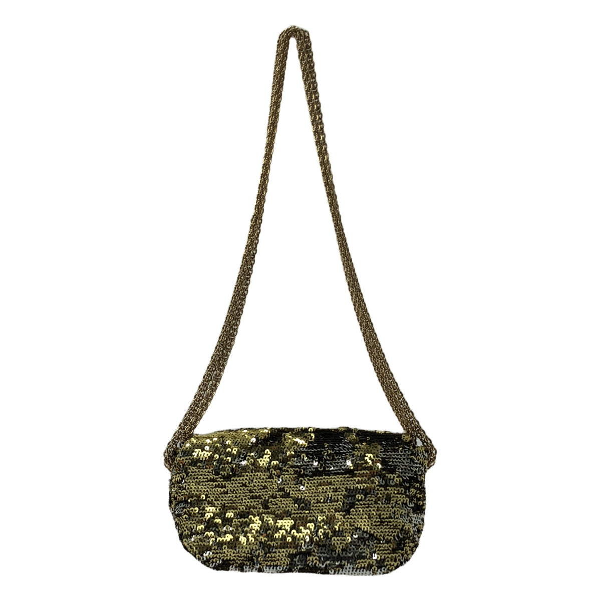 【新品】  SONIA RYKIEL / ソニアリキエル | スパンコール スタッズ チェーン ショルダーバッグ | ブラック/ゴールド/シルバー | レディース