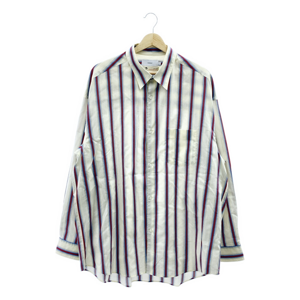 Graphpaper / 그래프 페이퍼 | 2024SS | SIDOGRAS L/S Oversized Regular Collar Shirt 코튼 스트라이프 셔츠 | 1 | 맨즈