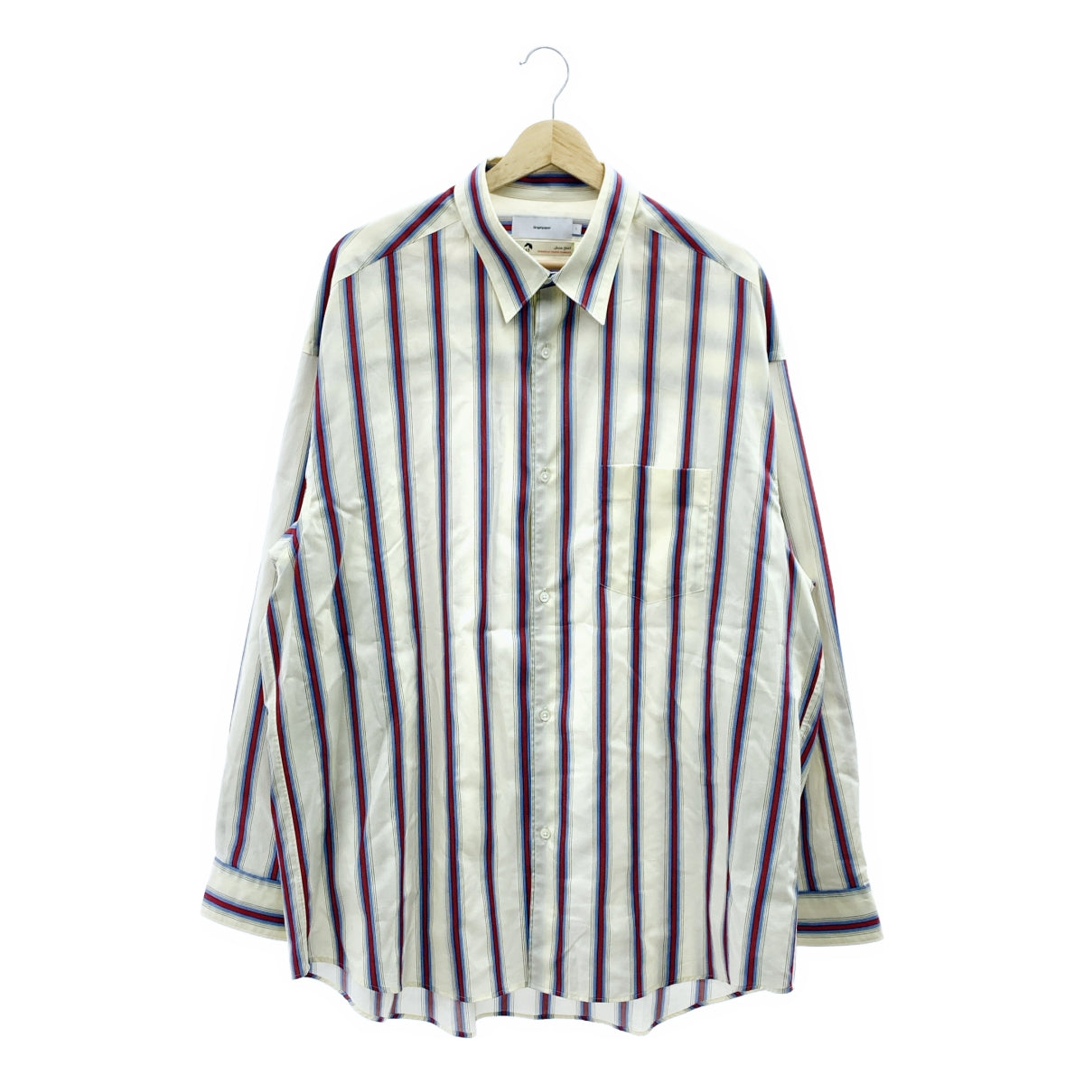 Graphpaper / 그래프 페이퍼 | 2024SS | SIDOGRAS L/S Oversized Regular Collar Shirt 코튼 스트라이프 셔츠 | 1 | 맨즈