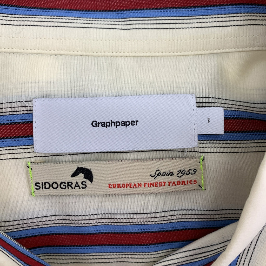 Graphpaper / 그래프 페이퍼 | 2024SS | SIDOGRAS L/S Oversized Regular Collar Shirt 코튼 스트라이프 셔츠 | 1 | 맨즈