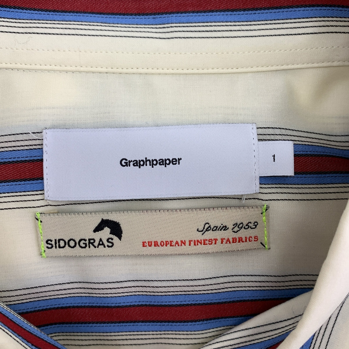 Graphpaper / 그래프 페이퍼 | 2024SS | SIDOGRAS L/S Oversized Regular Collar Shirt 코튼 스트라이프 셔츠 | 1 | 맨즈