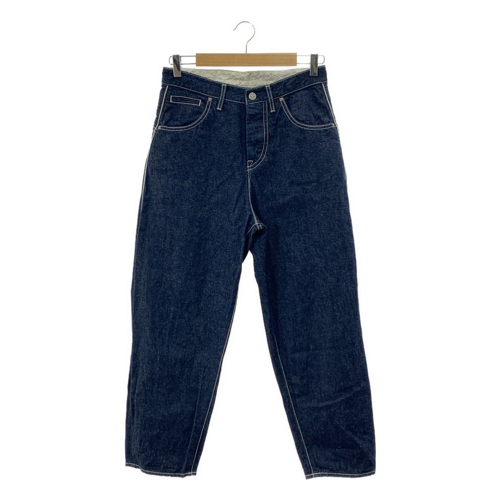 mina perhonen / ミナペルホネン | every day / エブリデイ レザーパッチ 濃紺デニムパンツ | 38 | レディース