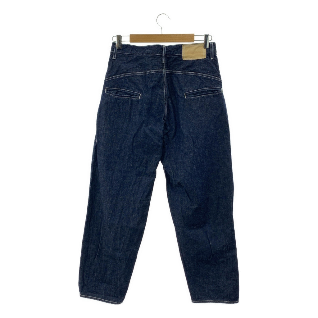 mina perhonen / ミナペルホネン | every day / エブリデイ レザーパッチ 濃紺デニムパンツ | 38 | レディース